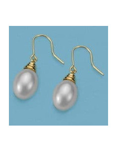 18K PENDIENTES ORO BLANCO Y...