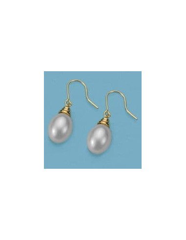 18K PENDIENTES ORO BLANCO Y PERLA...