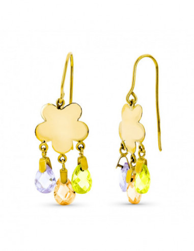 18K PENDIENTES ORO AMARILLO LARGO...