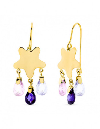 18K PENDIENTES ORO AMARILLO LARGOS...