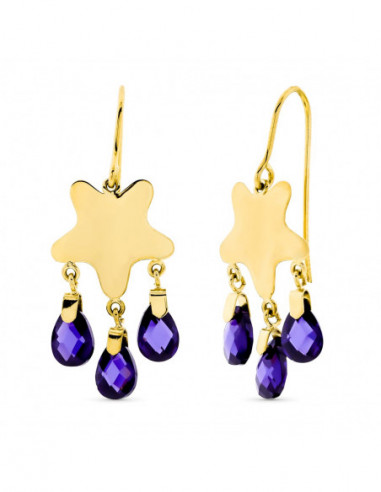 18K PENDIENTES ORO AMARILLO LARGOS...