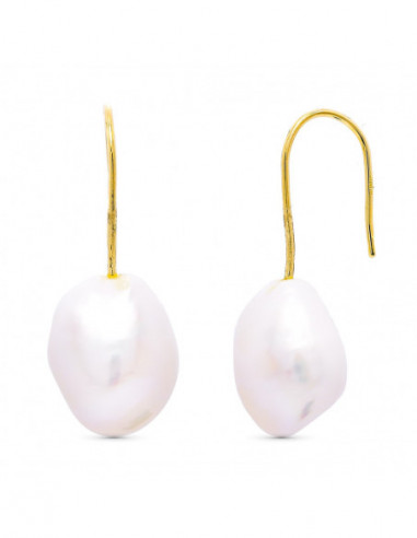18K PENDIENTES ORO AMARILLO PERLA...