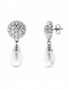 18K PENDIENTES ORO BLANCO...