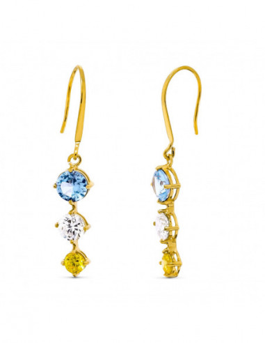 18K PENDIENTES ORO AMARILLO CON...