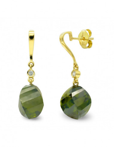 18K PENDIENTES ORO AMARILLO PIEDRA...