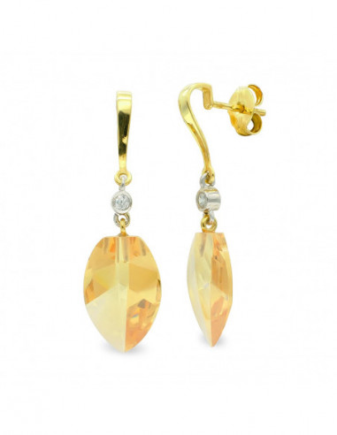 18K PENDIENTES ORO ORO BICOLOR...