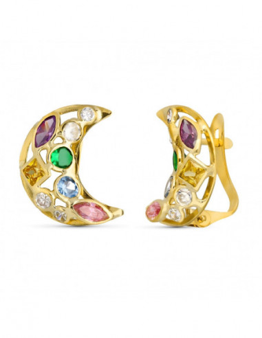 18K PENDIENTES ORO AMARILLO LUNA...