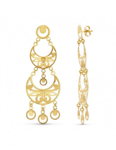 18K PENDIENTES ORO AMARILLO LASER...