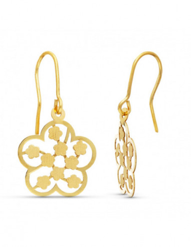 18K PENDIENTES ORO AMARILLO LASER...