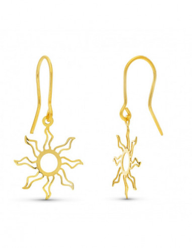 18K PENDIENTES ORO AMARILLO LASER SOL