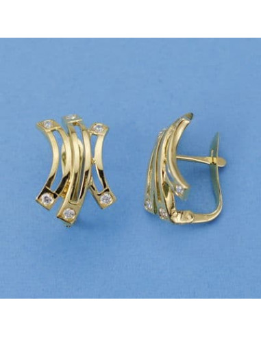 18K PENDIENTES BANDAS CIRCONITAS...