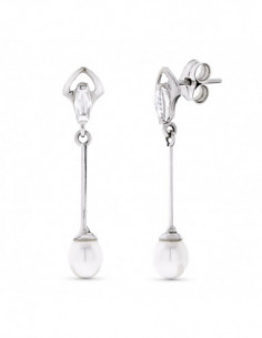 18K PENDIENTES ORO BLANCO...