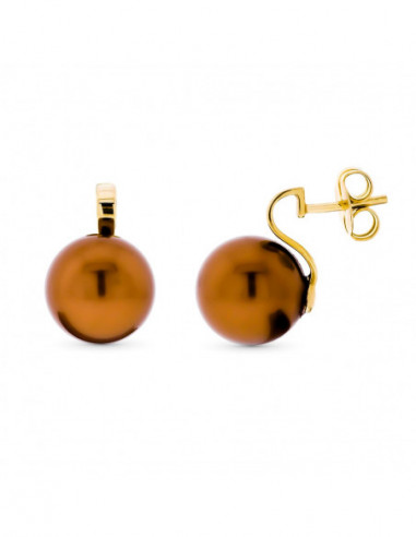 18K PENDIENTES ORO AMARILLO PERLA 12...