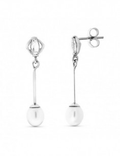 18K PENDIENTES ORO BLANCO...
