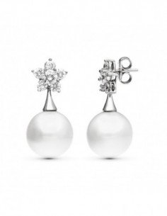 18K PENDIENTES ORO BLANCO...