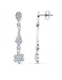 18K PENDIENTES ORO BLANCO...