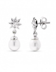 18K PENDIENTES ORO BLANCO...