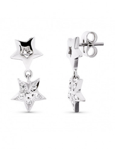 18K PENDIENTES ORO BLANCO LARGOS...