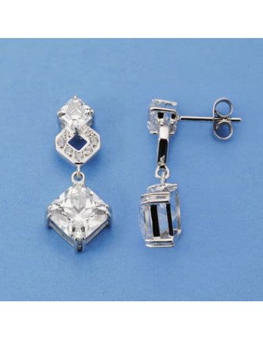 18K PENDIENTES ORO BLANCO CIRCONITAS...