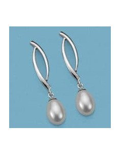 18K PENDIENTES ORO BLANCO...