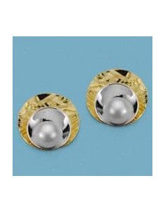 18K PENDIENTES BICOLOR...