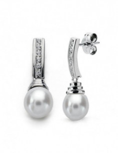 18K PENDIENTES ORO BLANCO...