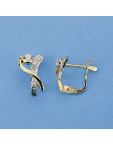 18K PENDIENTES ORO BICOLOR CIRCONITAS...