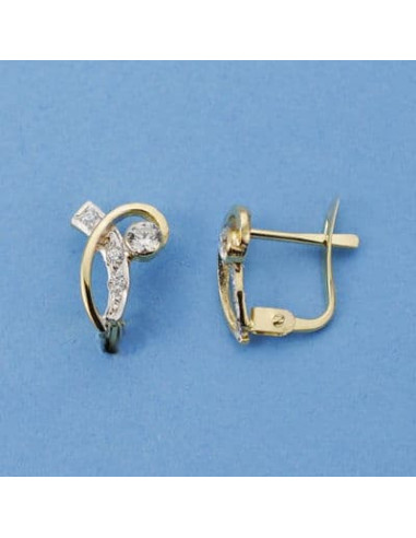 18K PENDIENTES ORO BICOLOR CIRCONITAS...