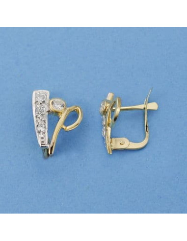 18K PENDIENTES ORO BICOLOR CIRCONITAS...