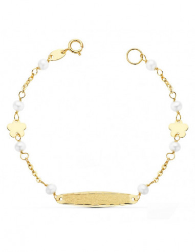 18K ESCLAVA PERLA 3.5 MM 14.5 CM