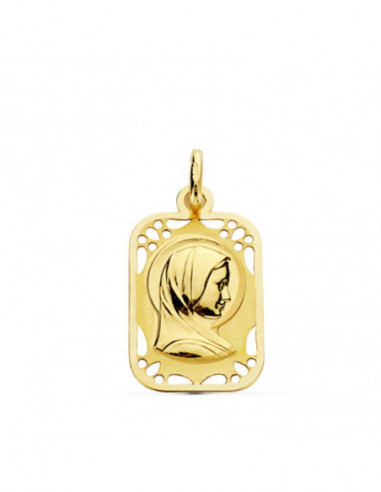 18K MEDALLA VIRGEN NIÑA CERCO CALADO...