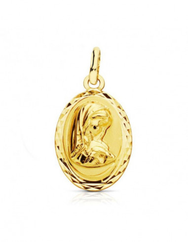 18K MEDALLA VIRGEN NIÑA OVAL...