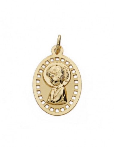 18K MEDALLA VIRGEN NIÑA CALADA 23X14 MM 18K MEDALLA VIRGEN NIÑA CALADA 23X14 MM
