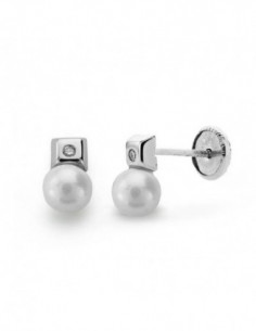 18K PENDIENTES ORO BLANCO...