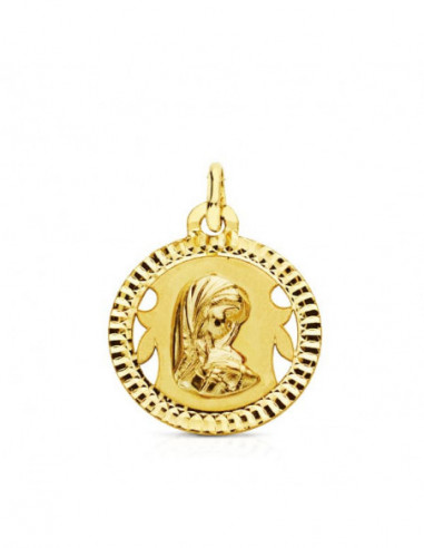 18K MEDALLA VIRGEN NIÑA TALLADA 16 MM 18K MEDALLA VIRGEN NIÑA TALLADA 16 MM