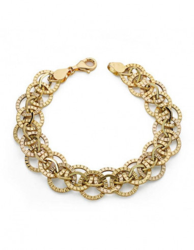 18K PULSERA BICOLOR HUECA 19 CM 6.00 GR