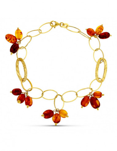 18K PULSERA ORO AMARILLO ESLABONES Y...