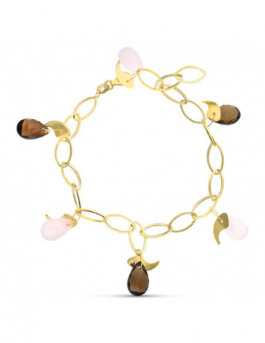 18K PULSERA ORO AMARILLO PIEDRAS COLOR