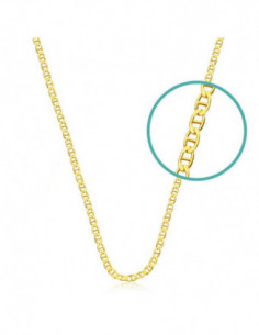 18K CADENA BANANA HUECA 60 CM