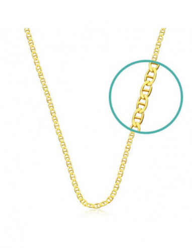 18K CADENA BANANA HUECA 60 CM