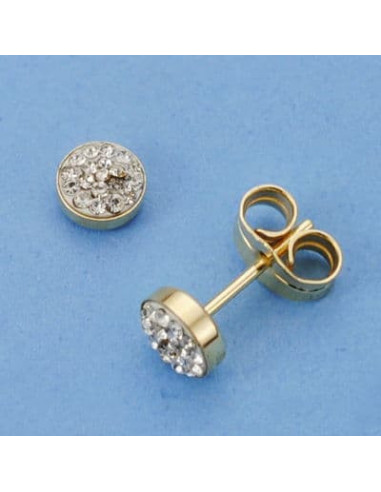 18K PENDIENTES CIRCONITAS REDONDOS 5 MM