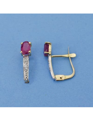 18K PENDIENTES ORO BICOLOR CIRCONITAS...