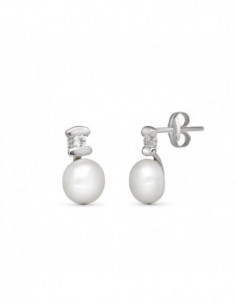 18K PENDIENTES PERLA...