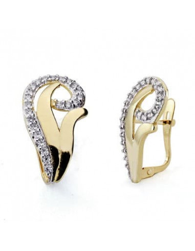 18K PENDIENTES ORO BICOLOR CIRCONITAS...