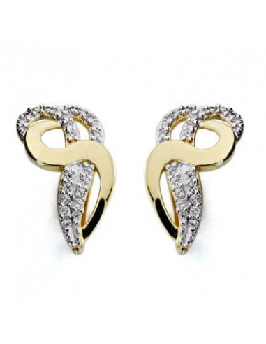 18K PENDIENTES ORO BICOLOR CIRCONITAS...
