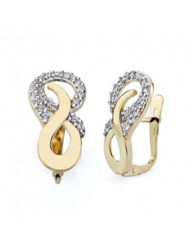 18K PENDIENTES ORO BICOLOR CIRCONITAS...