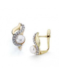 18K PENDIENTES BICOLOR...
