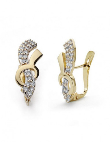 18K PENDIENTES ORO BICOLOR CIRCONITAS...