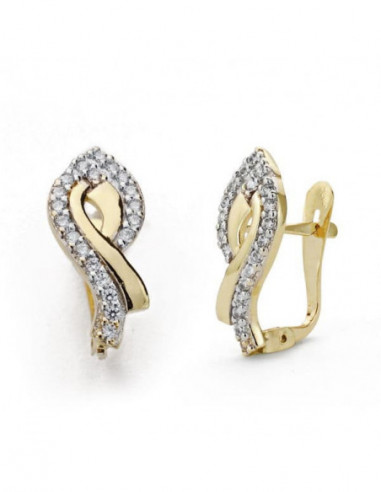 18K PENDIENTES ORO BICOLOR CIRCONITAS...