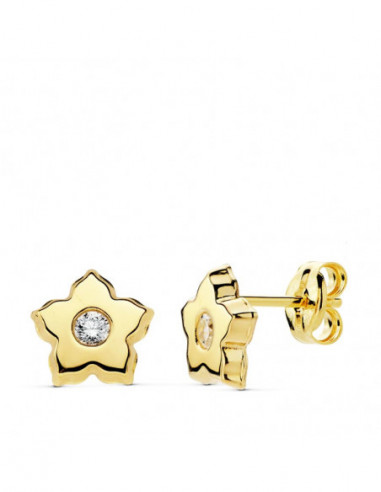 18K PENDIENTES ORO BICOLOR 13X6 MM